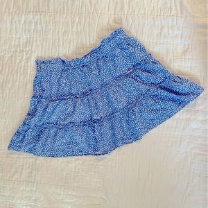 Wild Fable Blue Floral Tiered Mini Skirt